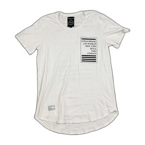 Konus Graphic T Shirt Mens Medium White City Print Streetwear Tee NWT